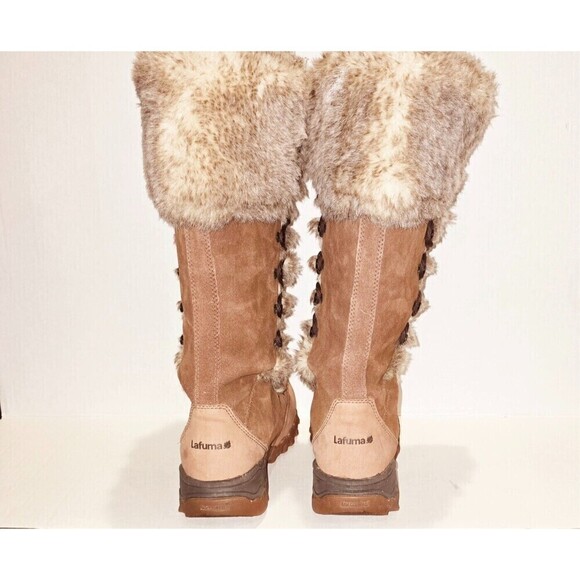 Lafuma Kokta Leather Velvet Feel Warm Fur Winter Snow Boots Brown Sz 6.5 - Picture 8 of 12